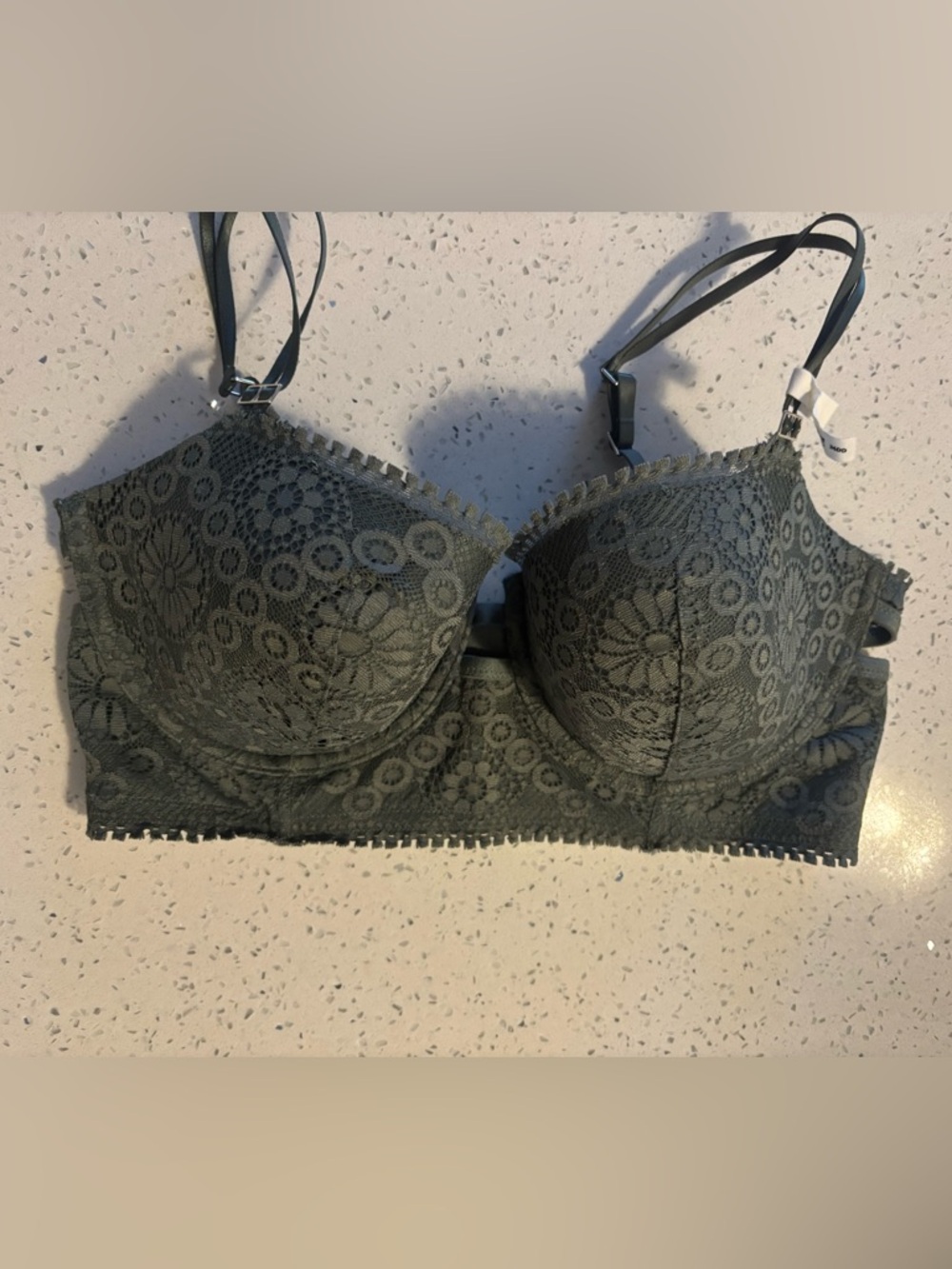 Aerie Real Good Real Power Balconette Bra Lace Green 36DD NWT
